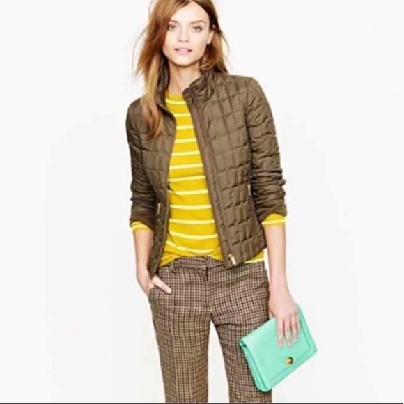 J. Crew Factory Quilted Green Snowcap Jacket Size Small - Picture 1 of 16